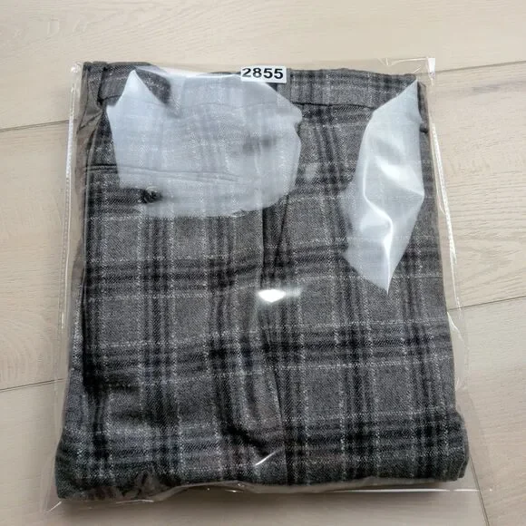 SuitSupply Brescia Dress Pants‎ Mens 32x28 Wool Cashmere Mohair Gray Plaid